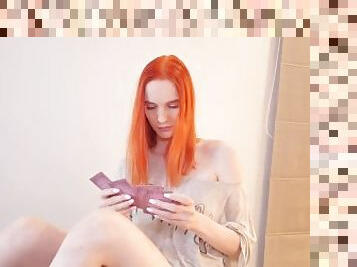 Gorgeous redhead girlfriend enjoys a big dick