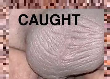 Super close up fuck wet pussy -cum inside- almost caught