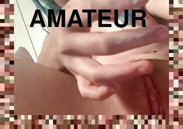 masturbation, fitta-pussy, amatör, tonåring, slyna, tight, vått