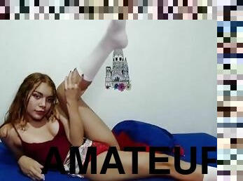 masturbación, amateur, pelirroja, universidad, webcam, fetichista