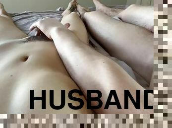 doggy-style, hårig, fitta-pussy, amatör, avrunkning, par, pov, man, sprut, söt