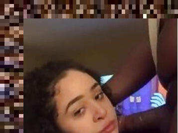 Thick ass lightskin getting Throat fuck