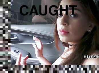 Caught teen thief banged in car