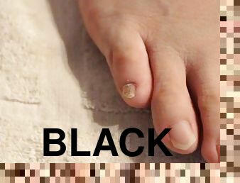 هزة-الجماع, هواة, أسود, أقدام, متعة-بالأقدام, بيضاء, ساقين