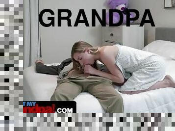 Not My Grandpa - Hot Blonde Girls With Big Booty Satisfies Every Dirty Desire Of Her Step Grandpa
