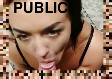Polish Girl Sucking Fat Cock In Public Bathroom