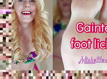 POV Giantess foot licking with muscle girl Michellexm