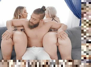 Kay Carter and Anna Claire Clouds shagged by bearded stallion