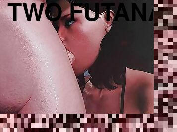 Two Futanari Fuck a Girl