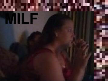 White milf smoking and watching TV