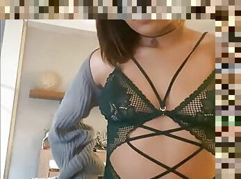 Showing you my sexy green lingerie