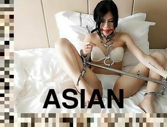 Beautiful Asian Woman Barefoot Hogcuff