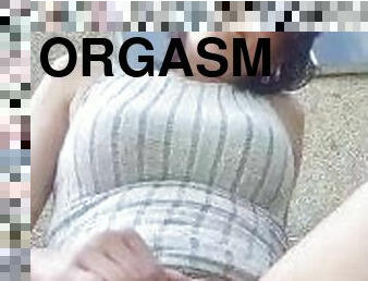 masturbation, orgasm, utomhus, kvinnligt-sprut, amatör, fetisch, ensam