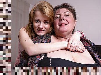 Two Horny Old And Young Lesbians In Action - MatureNL