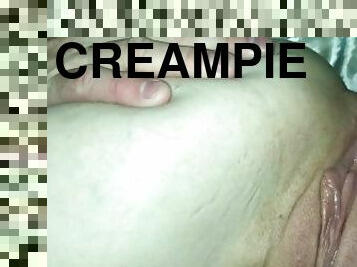 Spitting on her Pussy & Ass, getting it all sloppy wet to finger & fuck, then eat up the creampie