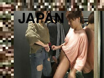 Japanese clothing shop changing room sex with employee