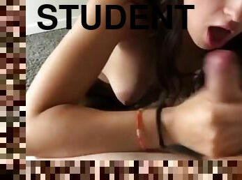 student, amatör, brudar, avsugning, tonåring, avrunkning, pov, college, oskuld, brunett