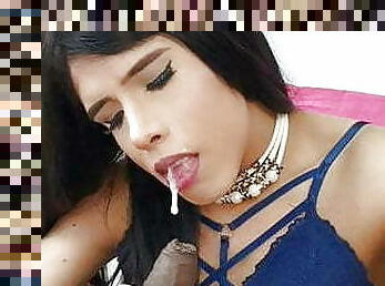 masturbação, na-rua, transsexual, pénis-grande, engolindo, jovem18, ejaculação, sozinho