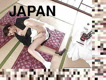 Horny Japanese cutie plays with herself