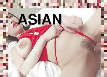 Model - Bit Tits Asian Natural Screamer Gets Hate Fucked For New Year!