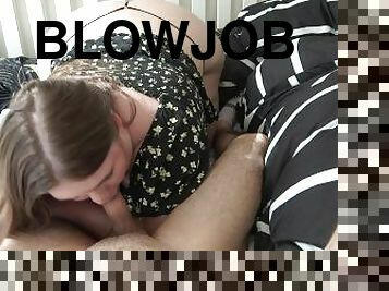 amatör, avsugning, par, bbw, blond, kuk, sugande