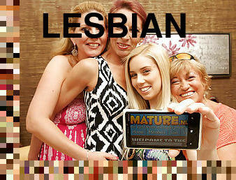 Four Old And Young Lesbians Making Their Own Movie - MatureNL