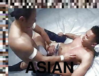asiatisk, brystvorter, pikslikkeri, bøsse, spiller, massage