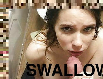 Samantha Flair swallows 2 cumshots in a row