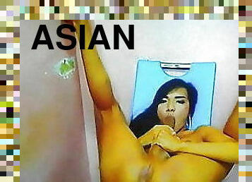 asiatisk, storatuttar, gigantisk, shemale, avsugning, gigantisk-kuk, ladyboy, ung18, webbkamera, ensam