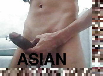 Nipple play and cock ring Asian guy 