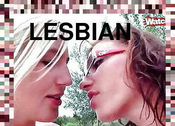 lesbiana, adolescente, cachonda