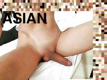 asiatisk, shemale, anal, transa