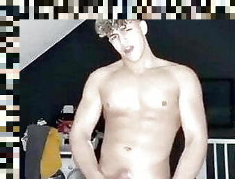 onani, amatør, bøsse, webcam, muskuløs, twink