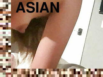 asiatisk, kone, amatør, milf, hjemmelaget, mamma, riding, cowgirl, koreansk, pikk