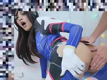 d va cosplay anal ambush