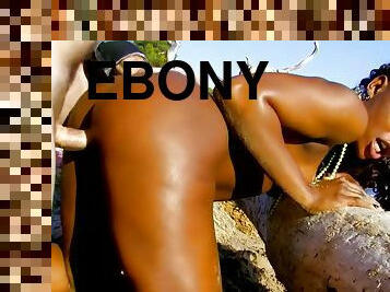 Beautiful Ebony Fucks On The Beach - Kemaco Studio