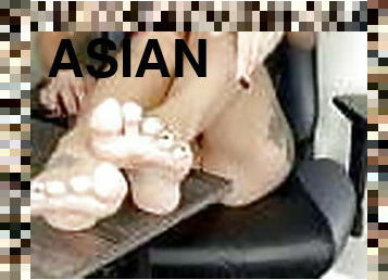 asiatique, compilation, pieds, fétiche