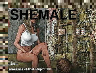 shemale, cumshot, bdsm, slav, fötter, 3d, dominans, femdom