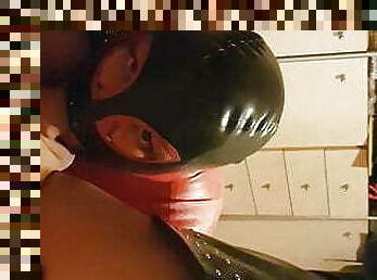 shemale, avsugning, latex