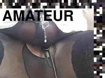 transsexuelle, amateur, ejaculation-sur-le-corps, jouet, allemand, bdsm, bas, ejaculation, en-nylon, cuir