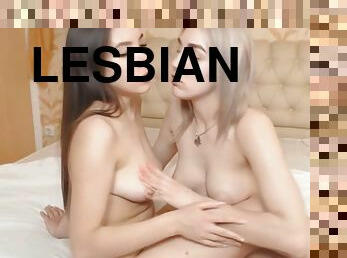 Pretty Teen Lesbians Kiss and Lick