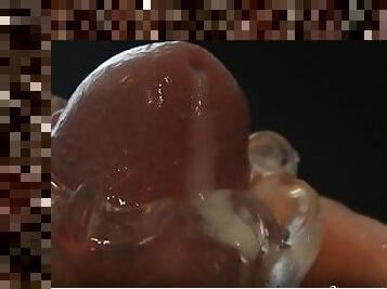 Close Up masturbating and teasing big cock with Fleshlight Quickshot, Ruined Orgasm
