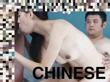 asiático, gangbang, trío, impresionante, china, exótico