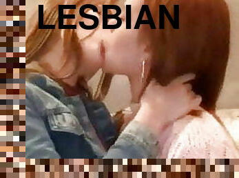 lezbijka, milf, poljubljanje, ameriški, rjavolaske