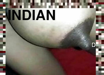 Indian girl titfuck with boyfriend, playing with nipple