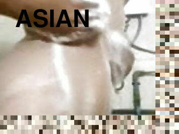 asiático, bañando, masturbación, famoso, ducha