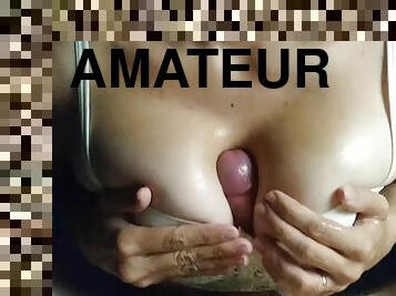 storatuttar, amatör, cumshot, avrunkning, par, pov, brunett, bh