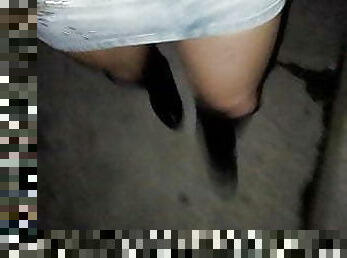 I like to walk with a miniskirt