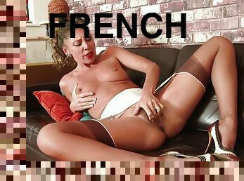 hårig, masturbation, fitta-pussy, milf, vintage, fransk, stripp, strumpor, kåt, underkläder