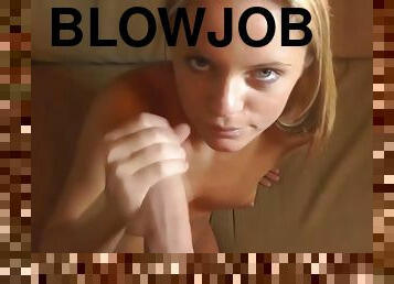 Blonde teen in POV blowjob phase